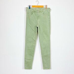 American Eagle Green Khaki Skinny Leg Jeans (Long)